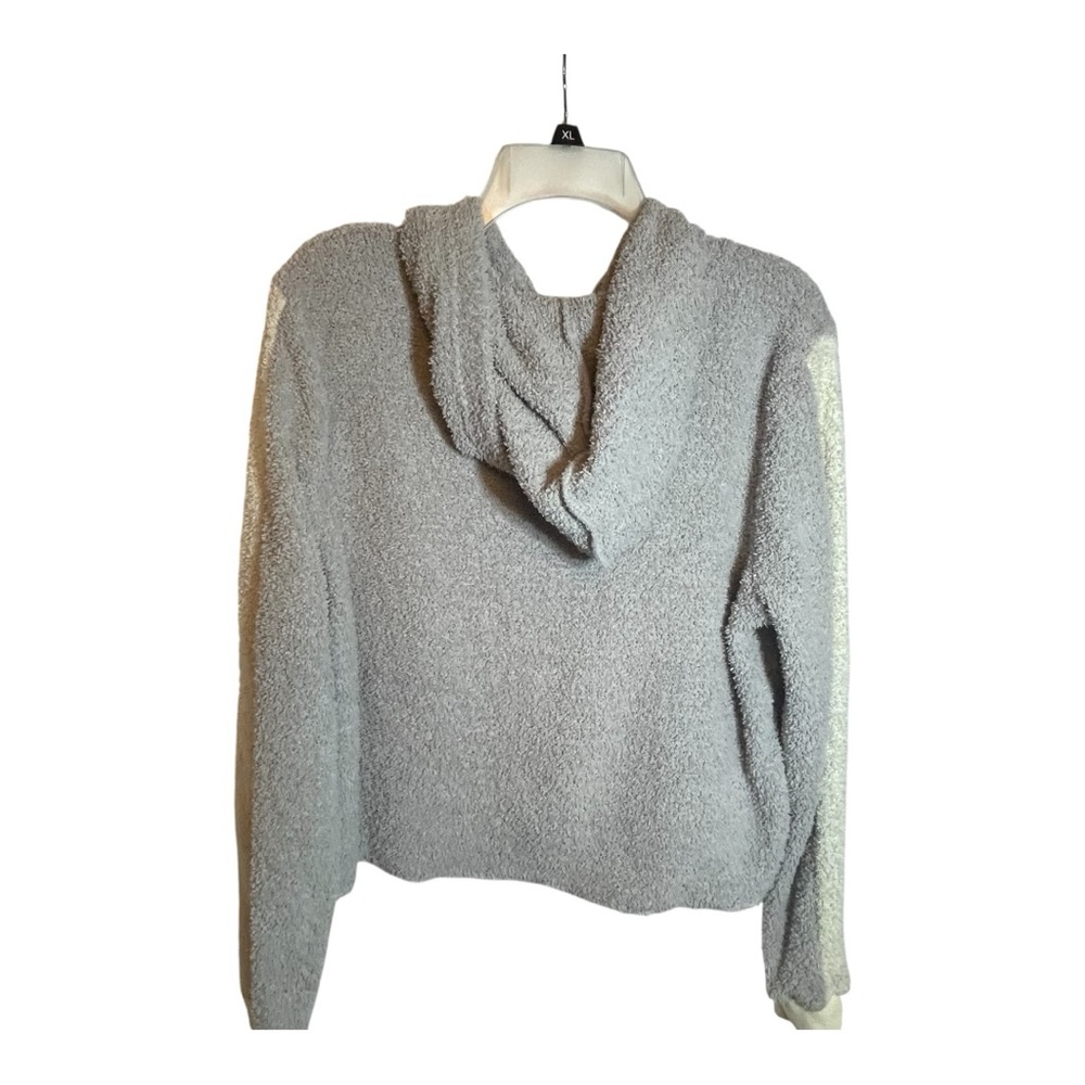 Champion Gray Cropped Hoodie Sweatshirt Relaxed Fit - Picture 2 of 4